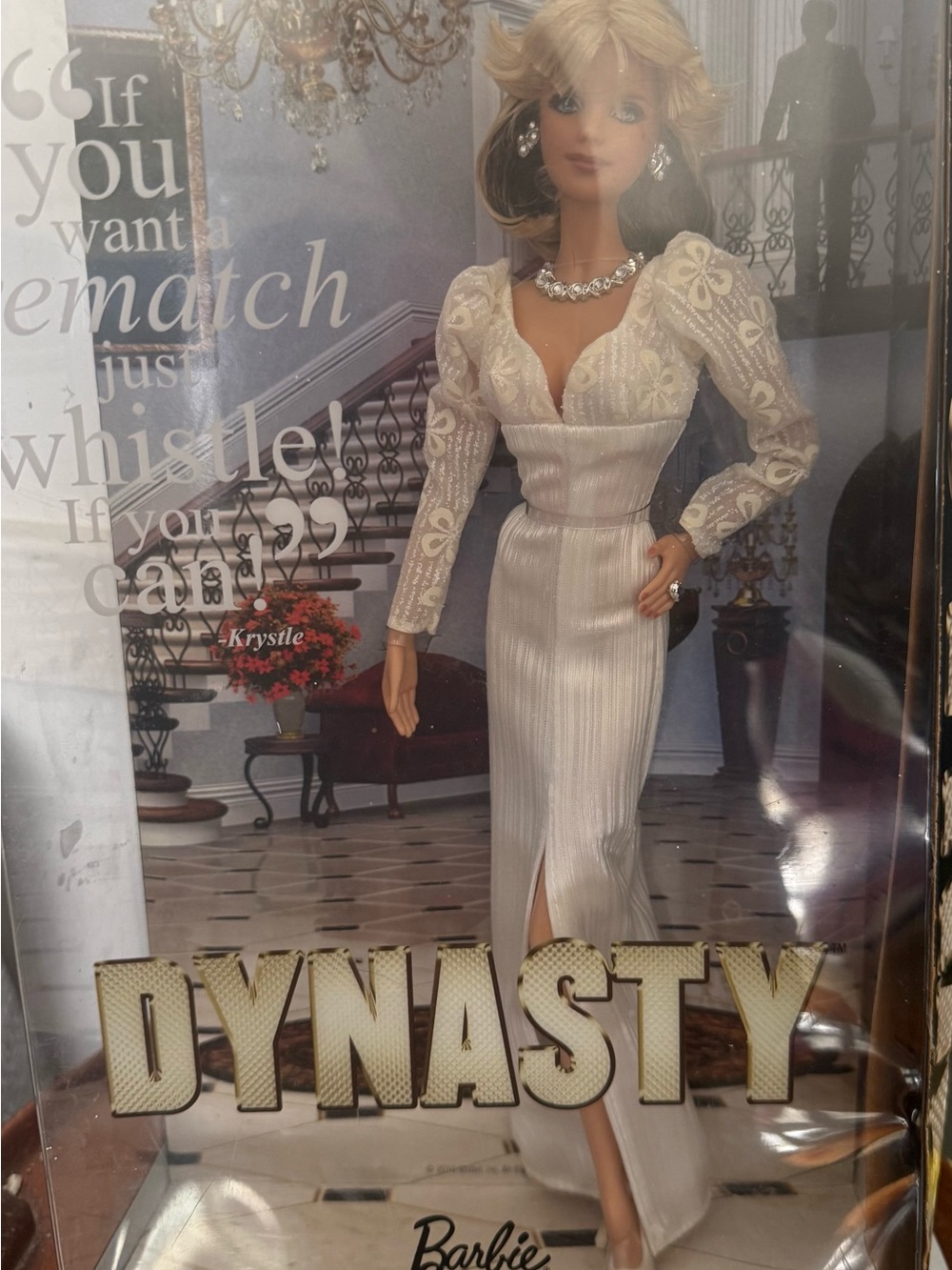 Barbie White Lace Long-Sleeve Evening Dress